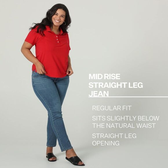 Riders by Lee Indigo Women's Plus Size Midrise Straight Leg Jean 20 Plus Iron B - Picture 6 of 7